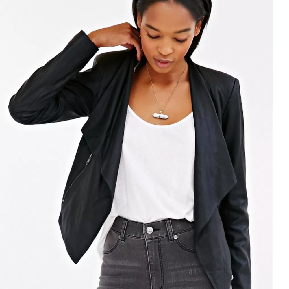 Bb Dakota Genuine Leather Drape Jacket